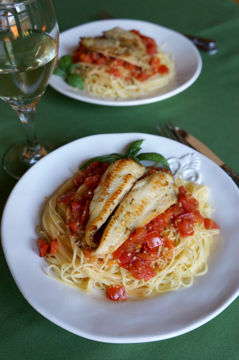 tilapia scampi spaghetti and a giveaway! The Baking Fairy