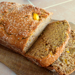 loaf of mango banana bread