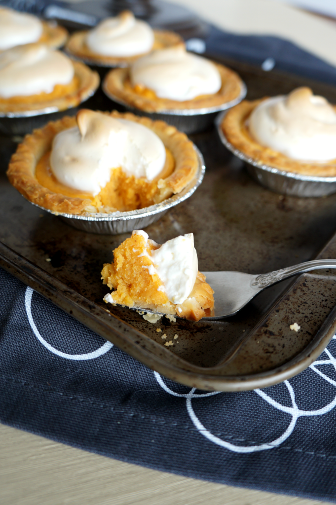 mini sweet potato pies with marshmallow meringue