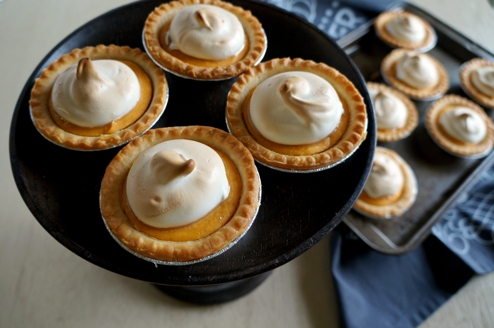 mini sweet potato pies with marshmallow meringue