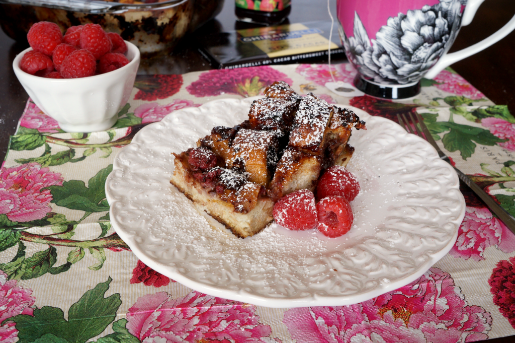 raspberry dark chocolate french toast bake | The Baking Fairy