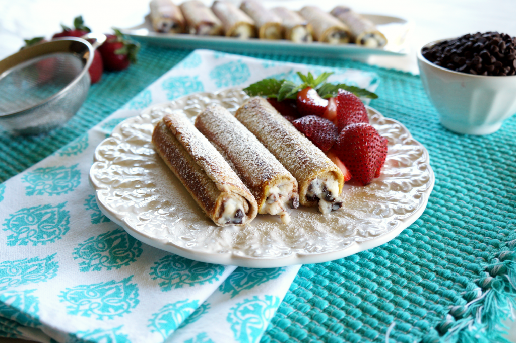 cannoli french toast roll-ups | The Baking Fairy