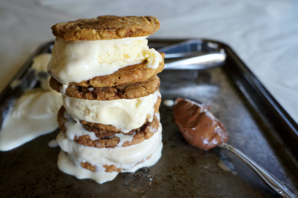 nutella cookie ice cream sandwiches | The Baking Fairy