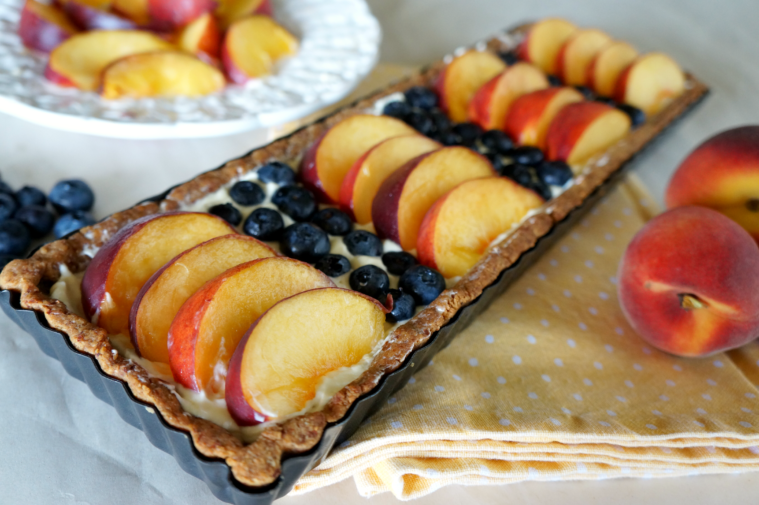 Blueberry Peach Almond Tart gluten free