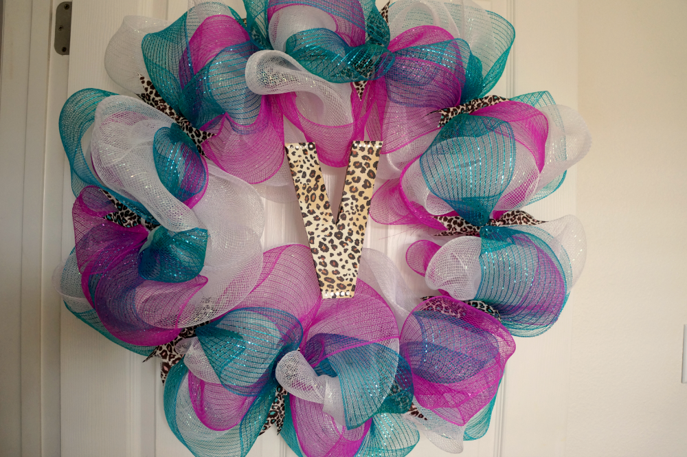 monogram mesh wreath - The Baking Fairy