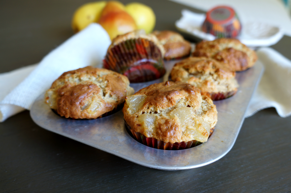 browned butter pear muffins | The Baking Fairy