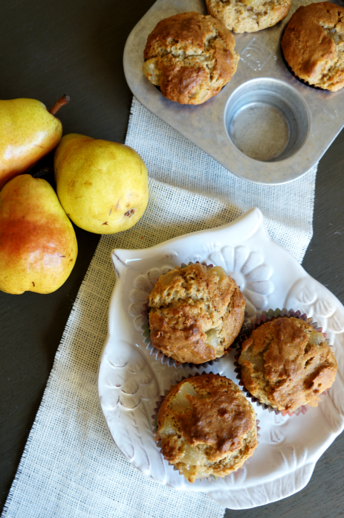 browned butter pear muffins | The Baking Fairy