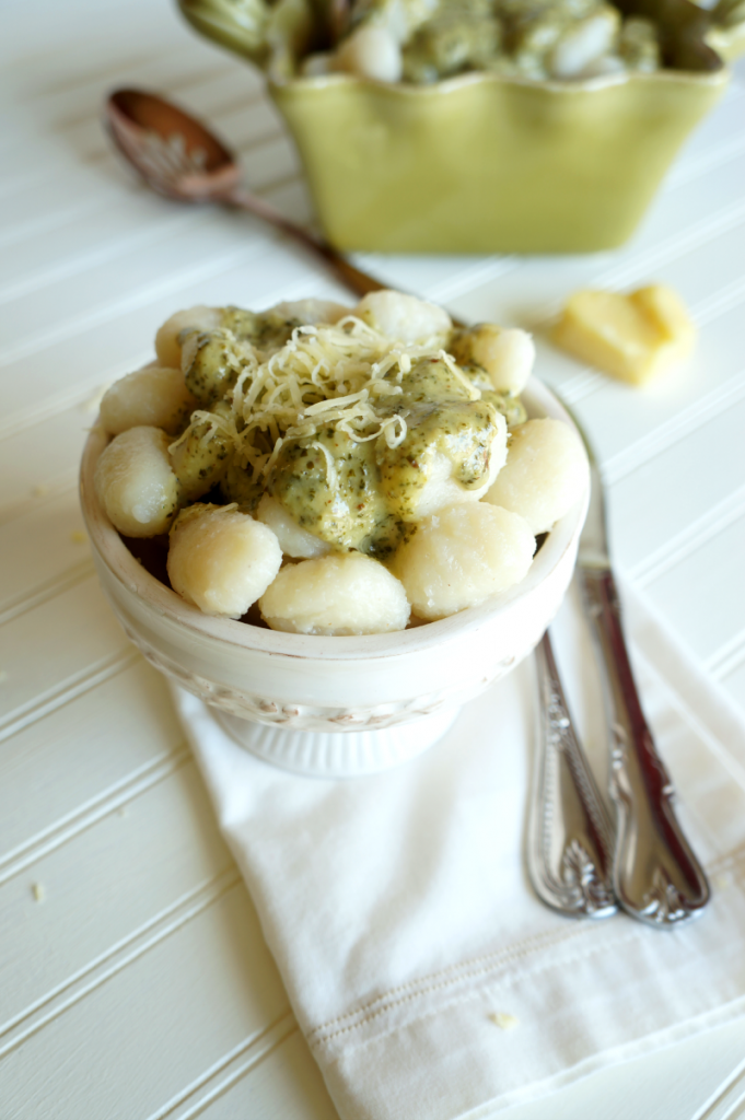 gnocchi with creamy pesto sauce | The Baking Fairy