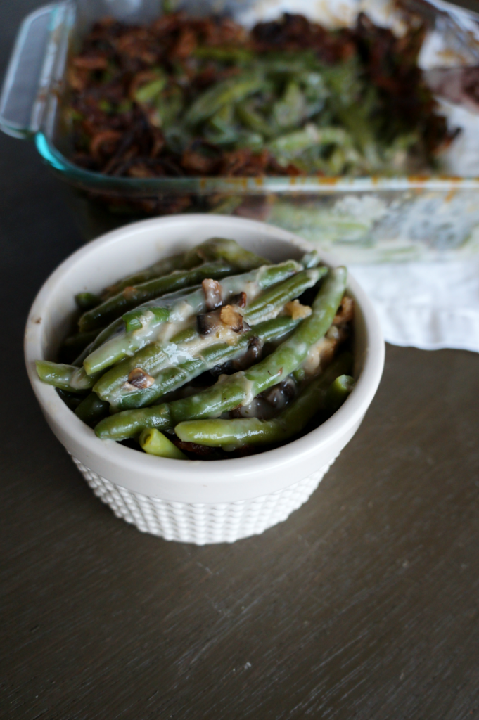 homemade green bean casserole with fried shallots | The Baking Fairy