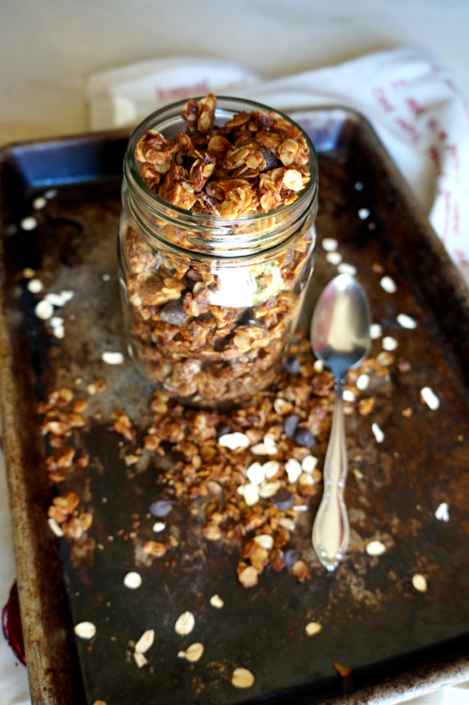 tahini dark chocolate granola | The Baking Fairy