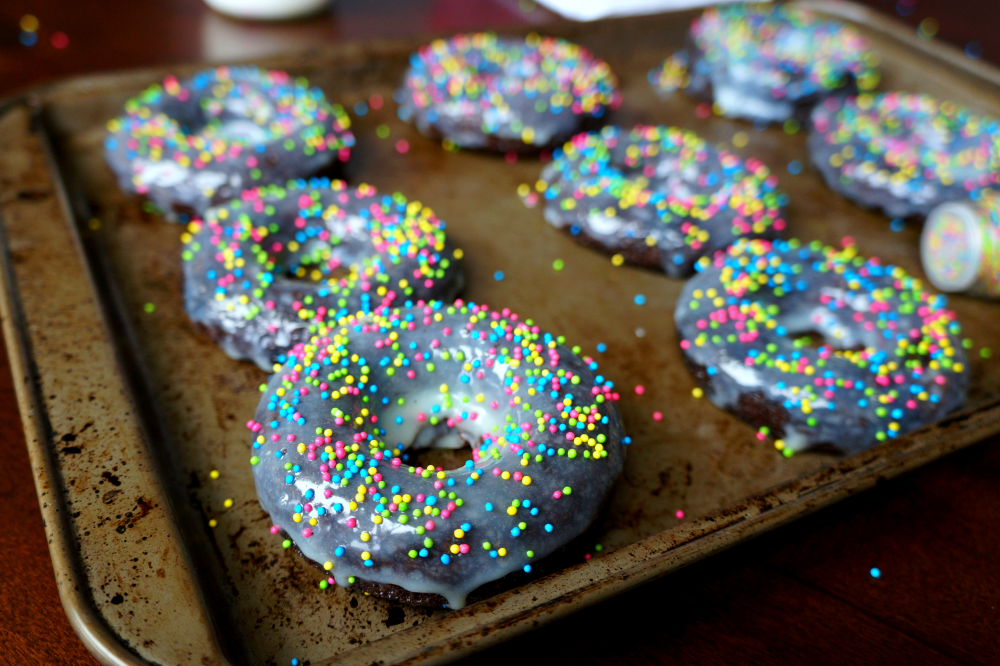 dark chocolate donuts with white chocolate glaze | The Baking Fairy