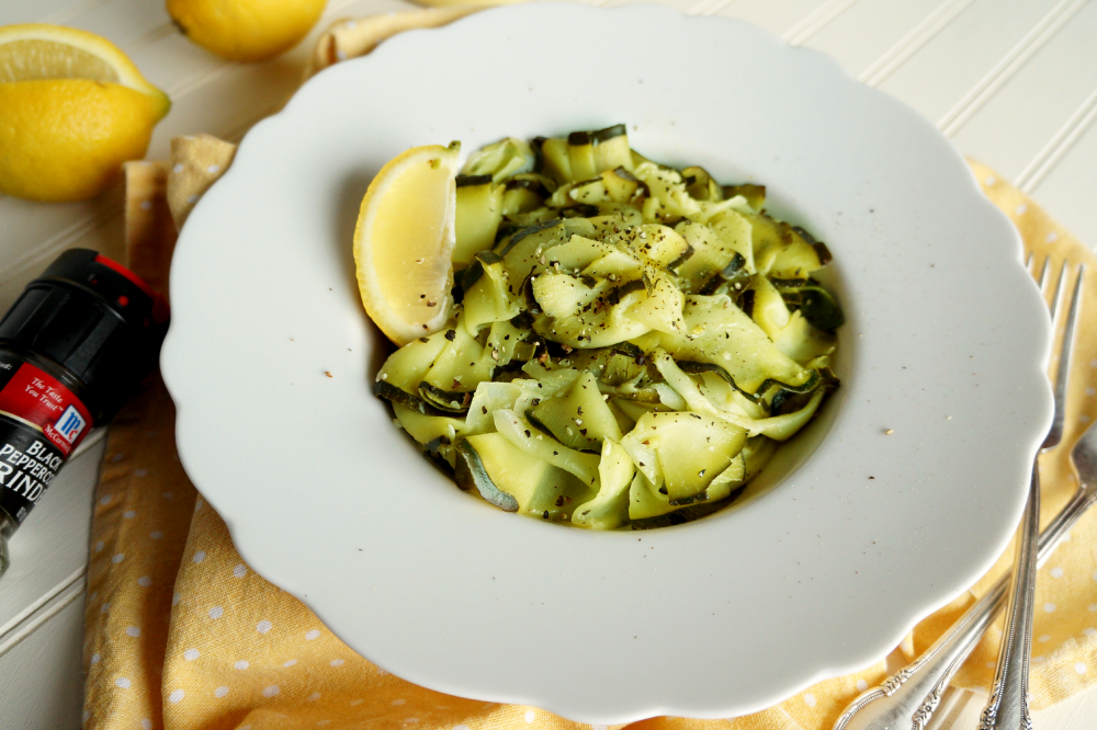 lemon-garlic zucchini ribbons | The Baking Fairy