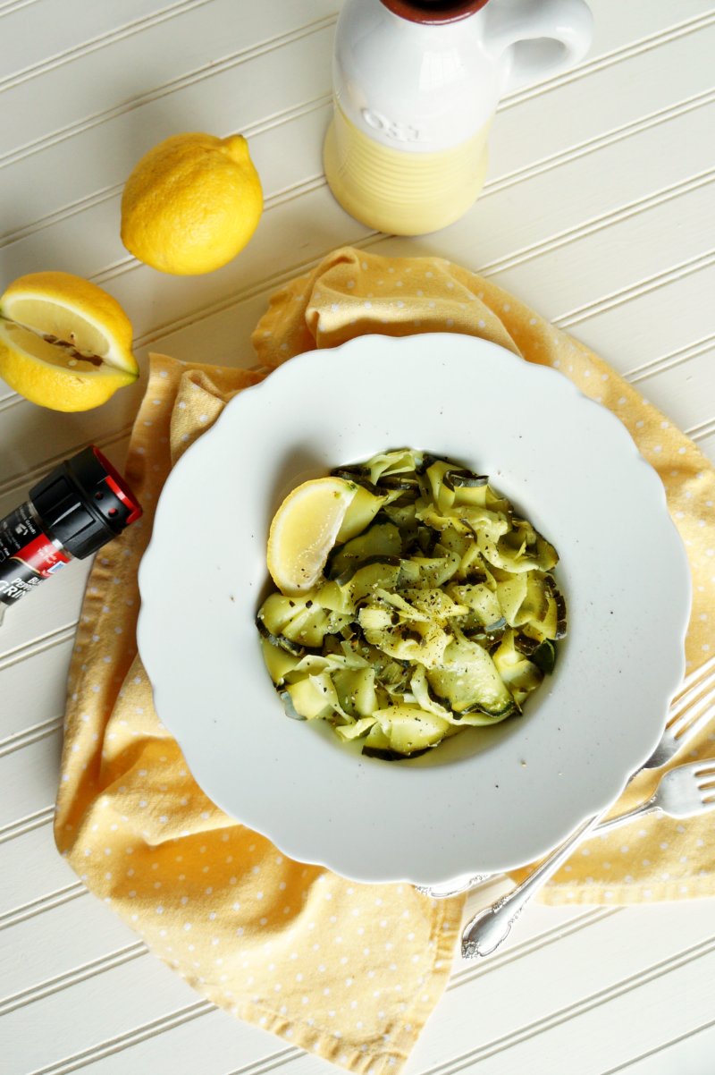 lemon-garlic zucchini ribbons | The Baking Fairy