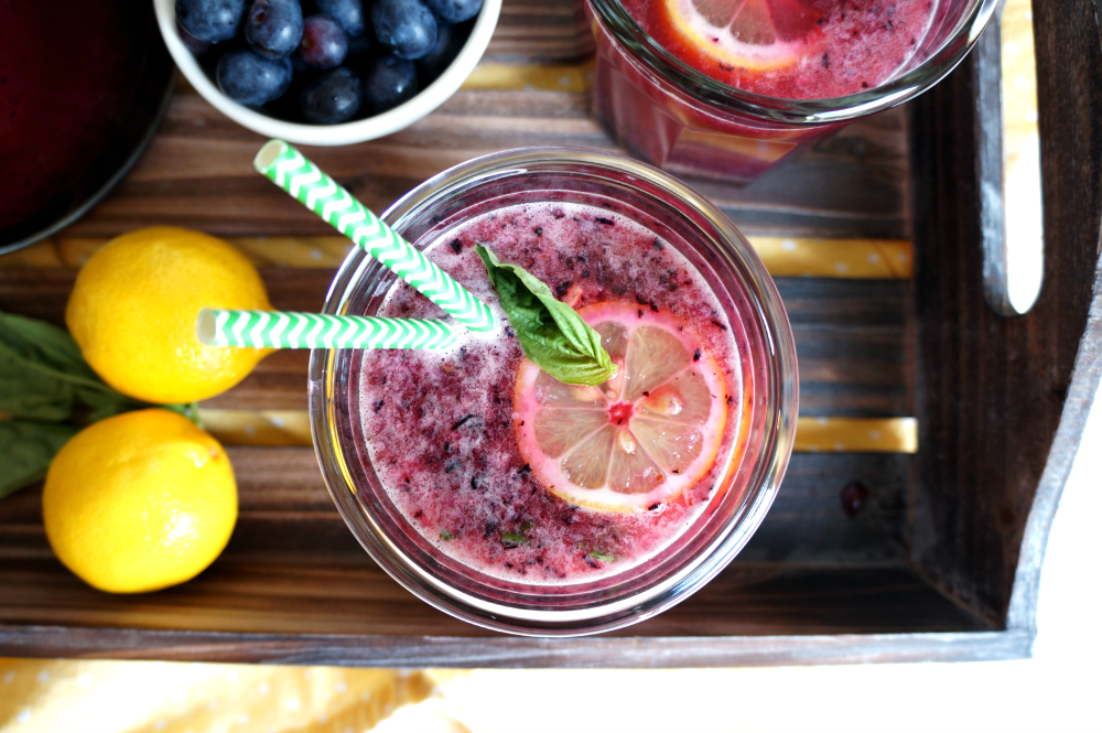 blueberry basil lemonade | The Baking Fairy
