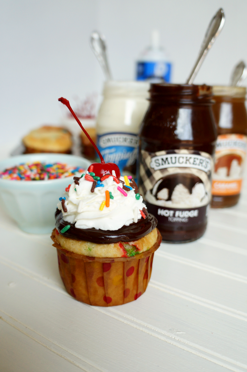ice cream sundae cupcakes with Smucker's | The Baking Fairy