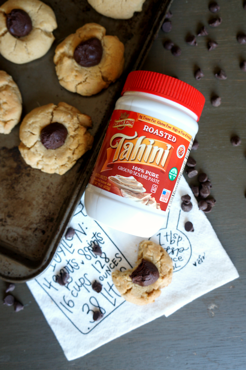 tahini chocolate thumbprint cookies | The Baking Fairy