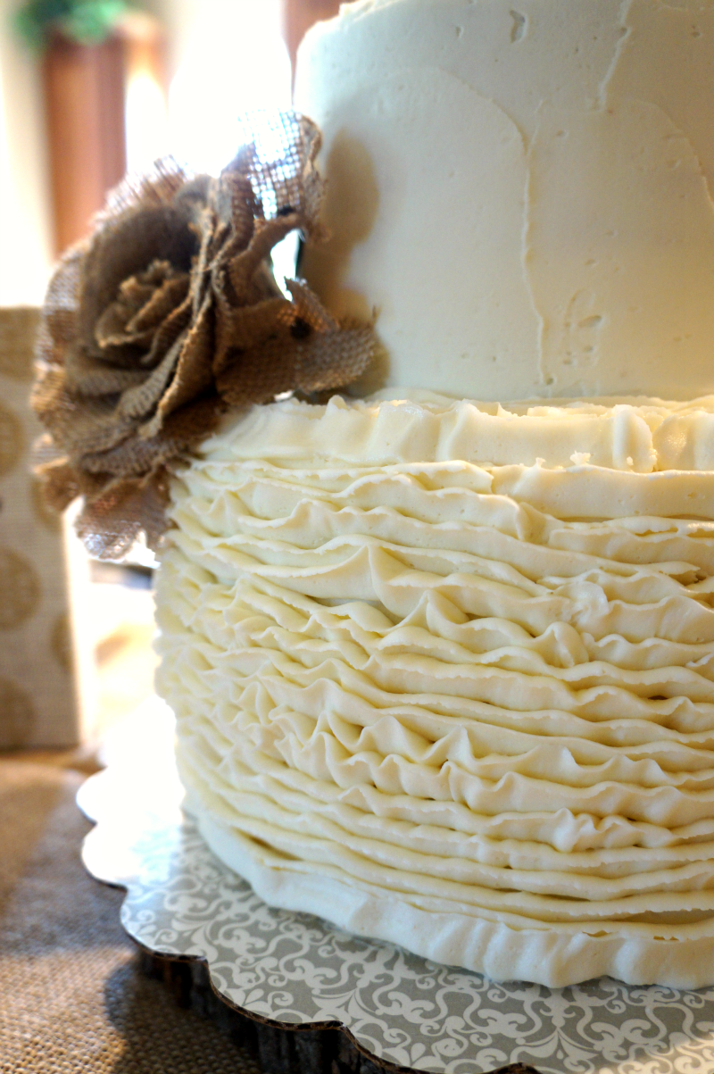 ruffled bridal shower cake | The Baking Fairy