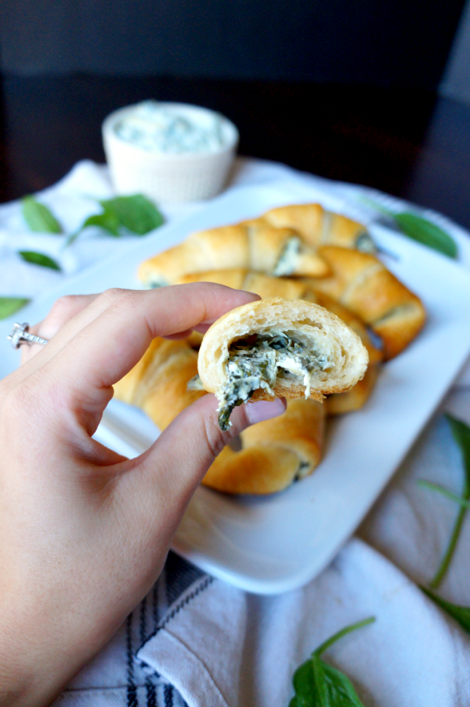 spinach artichoke dip stuffed crescent rolls The Baking Fairy