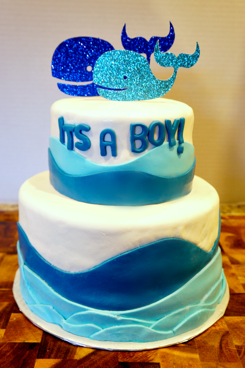 whale baby shower cake | The Baking Fairy