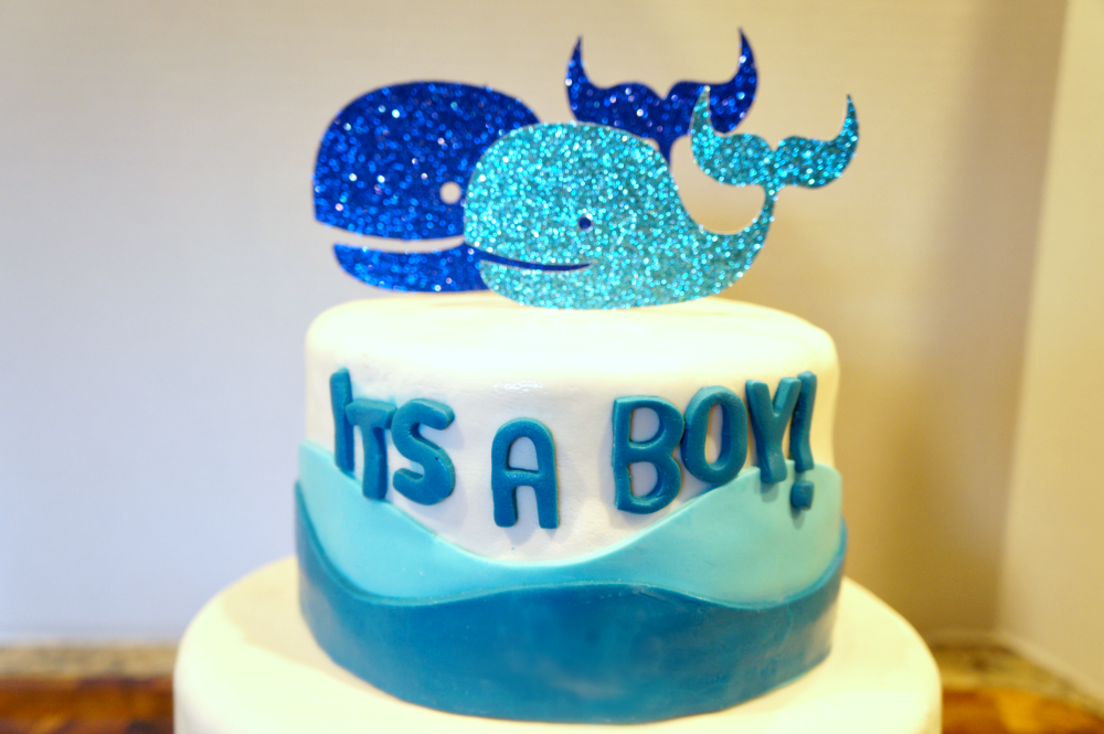 whale baby shower cake | The Baking Fairy