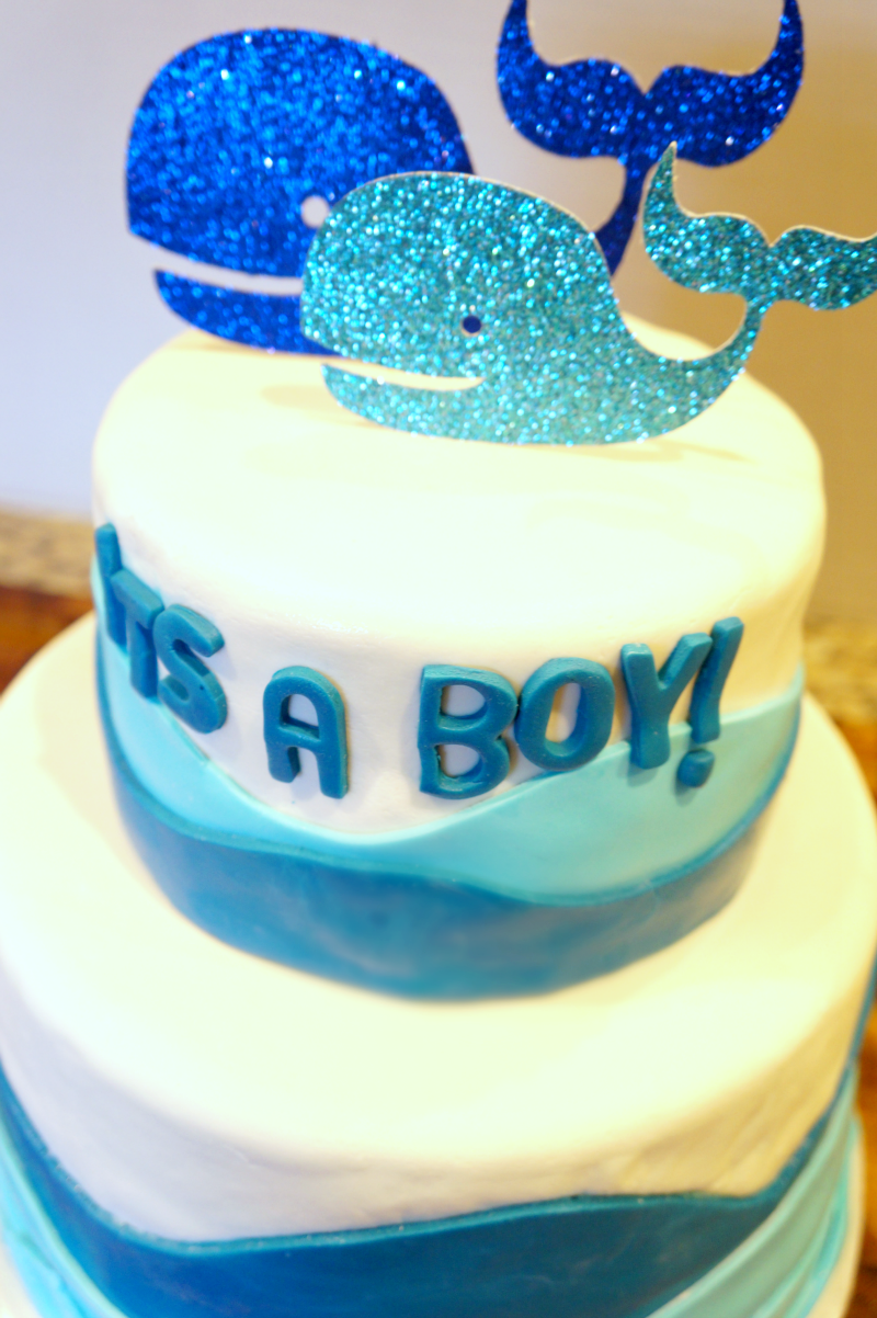 whale baby shower cake | The Baking Fairy