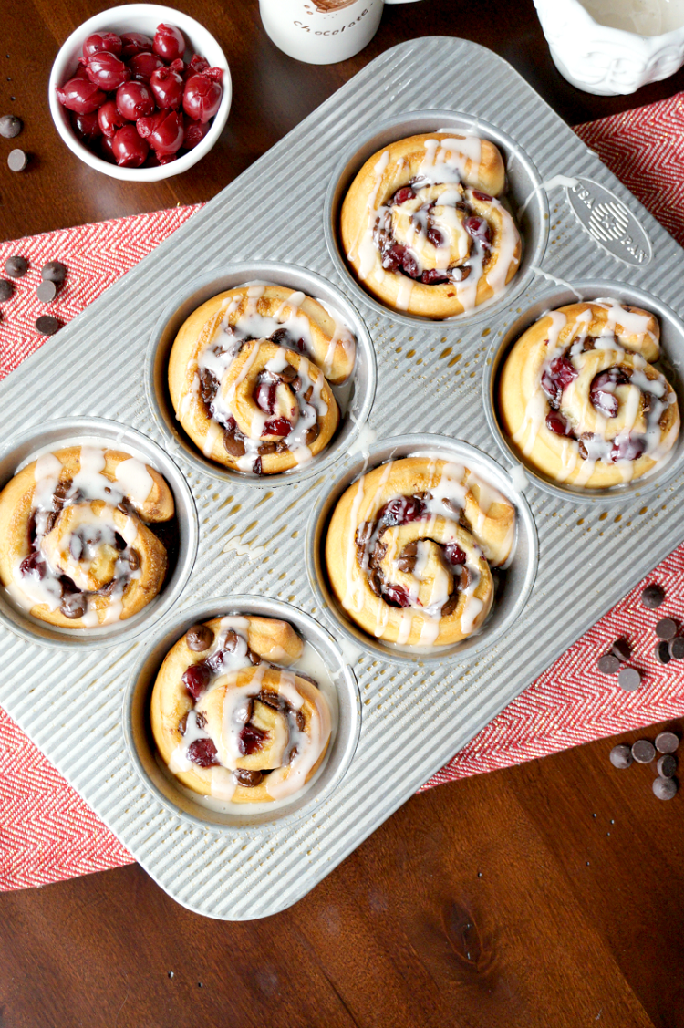 sour cherry chocolate rolls | The Baking Fairy