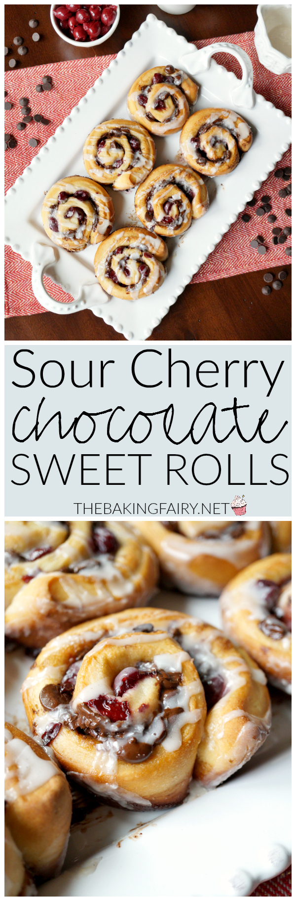 sour cherry chocolate rolls | The Baking Fairy