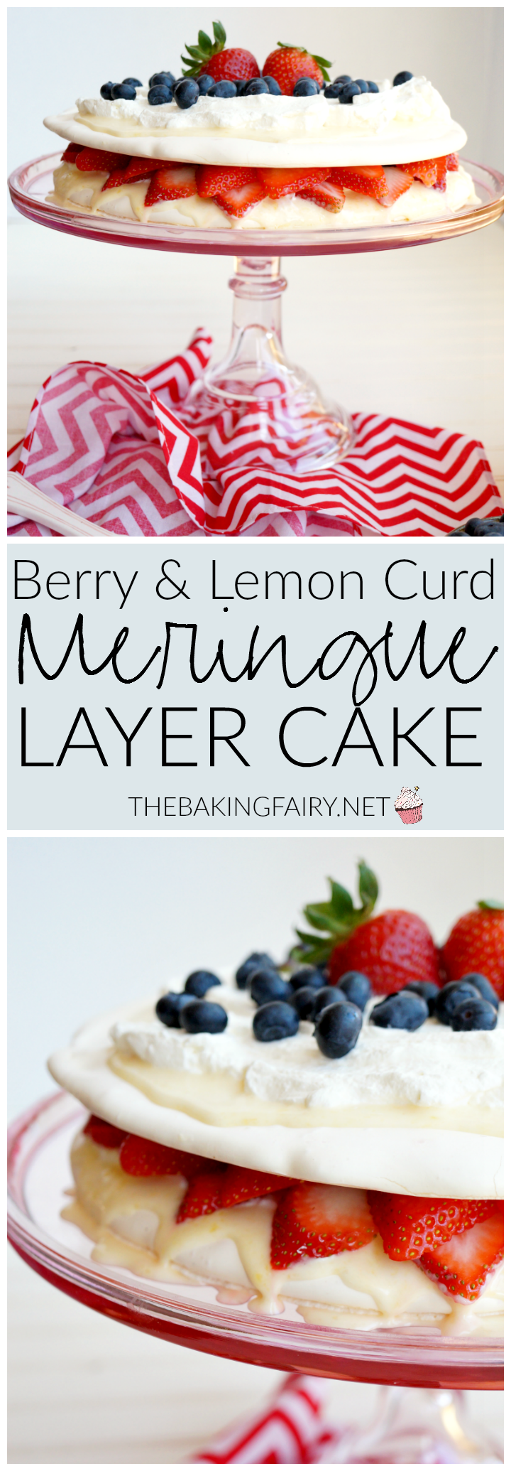 berry & lemon curd meringue cake | The Baking Fairy