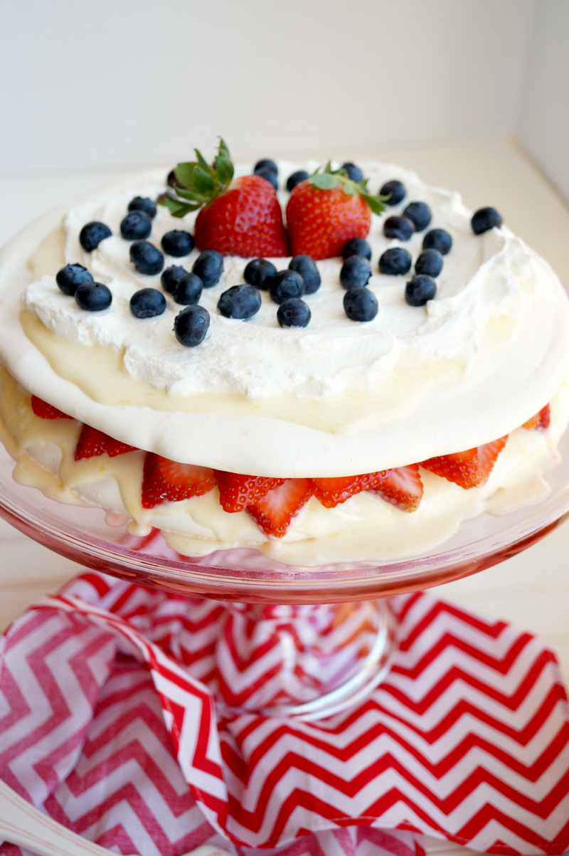 berry & lemon curd meringue cake | The Baking Fairy