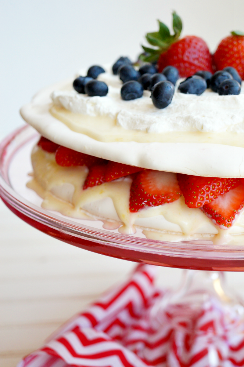 berry & lemon curd meringue cake | The Baking Fairy