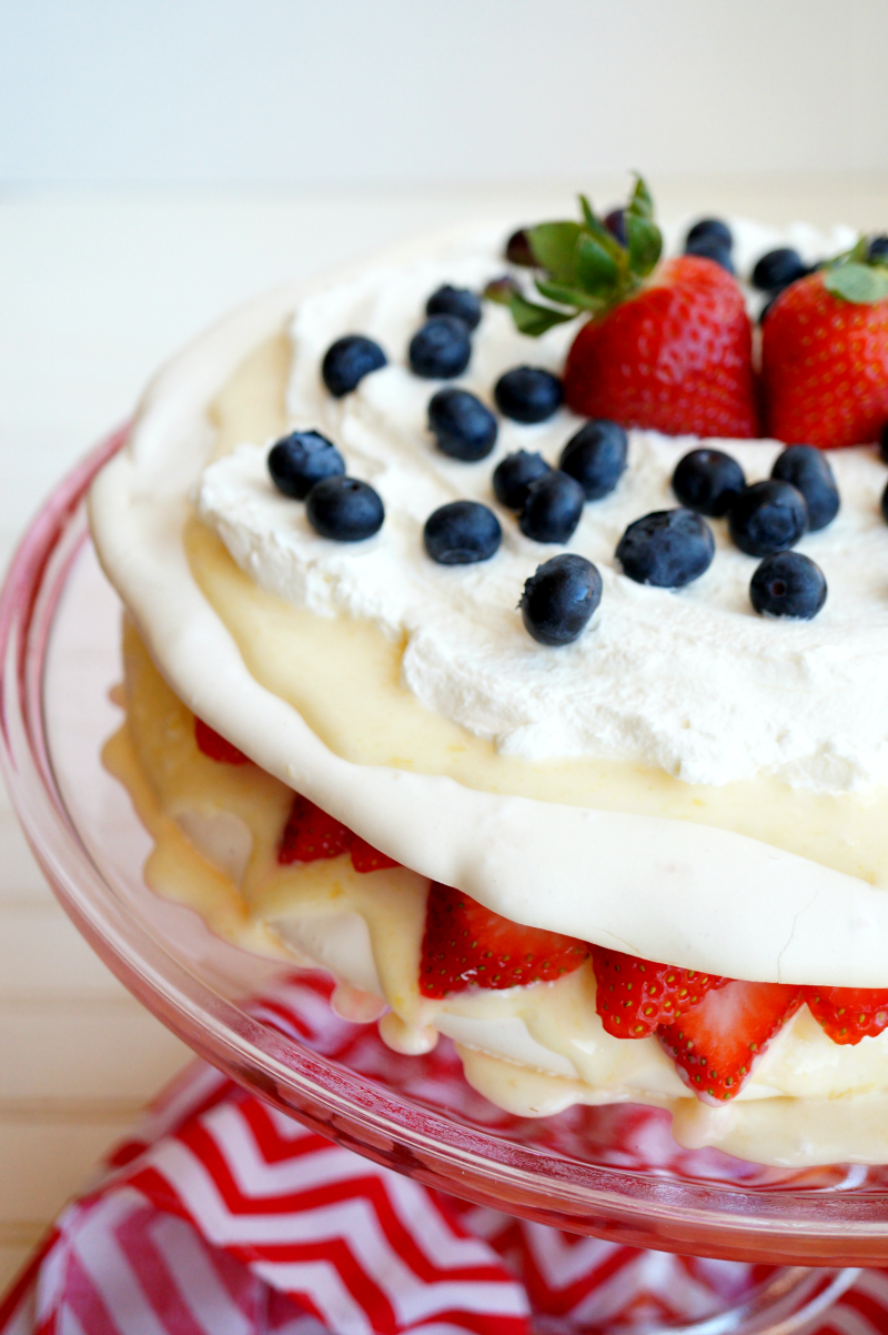 berry & lemon curd meringue cake | The Baking Fairy