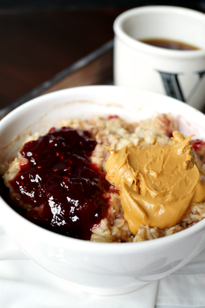 peanut butter & jelly oatmeal The Baking Fairy