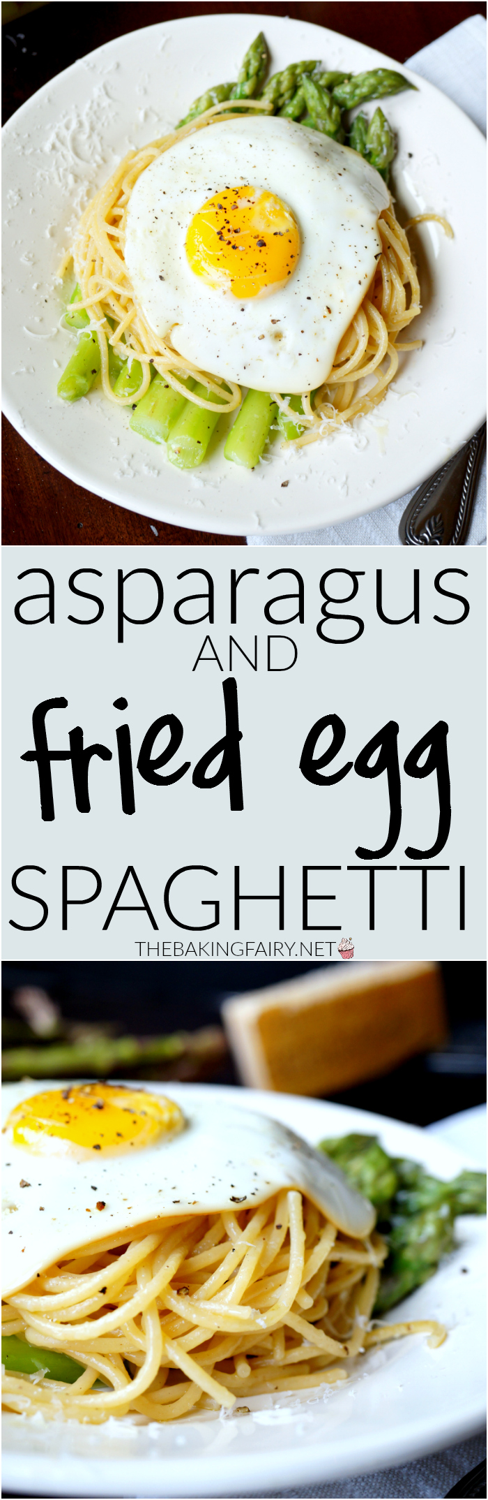 asparagus & fried egg spaghetti | The Baking Fairy