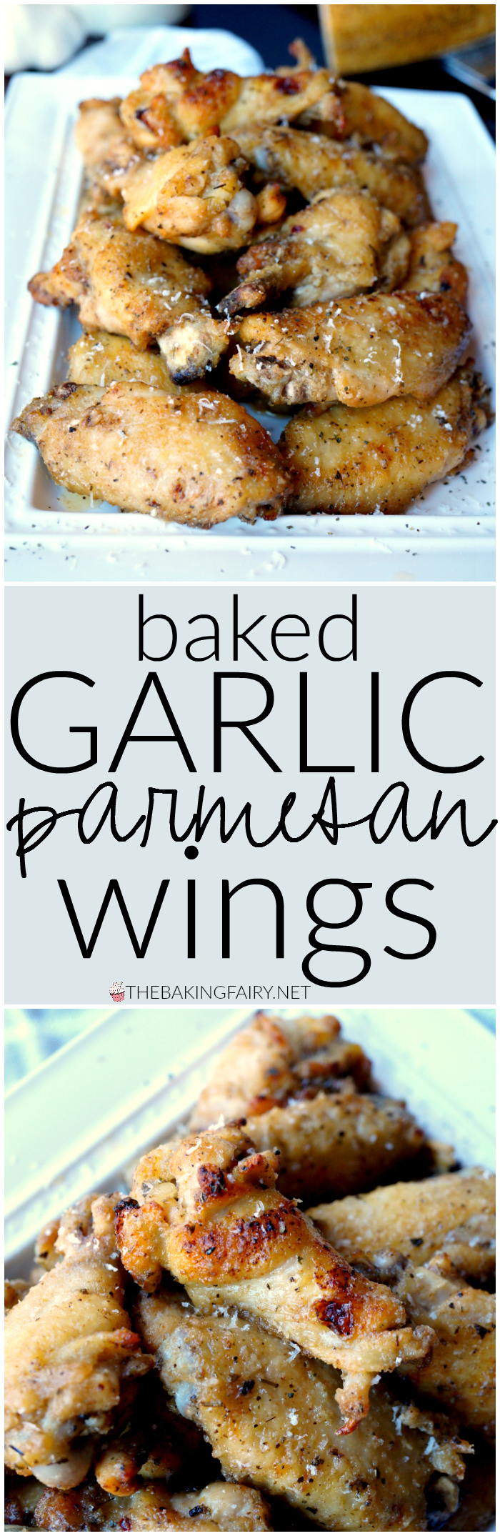 baked garlic parmesan wings | The Baking Fairy