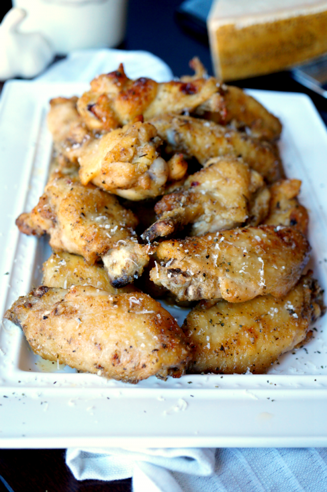 baked garlic parmesan wings - The Baking Fairy