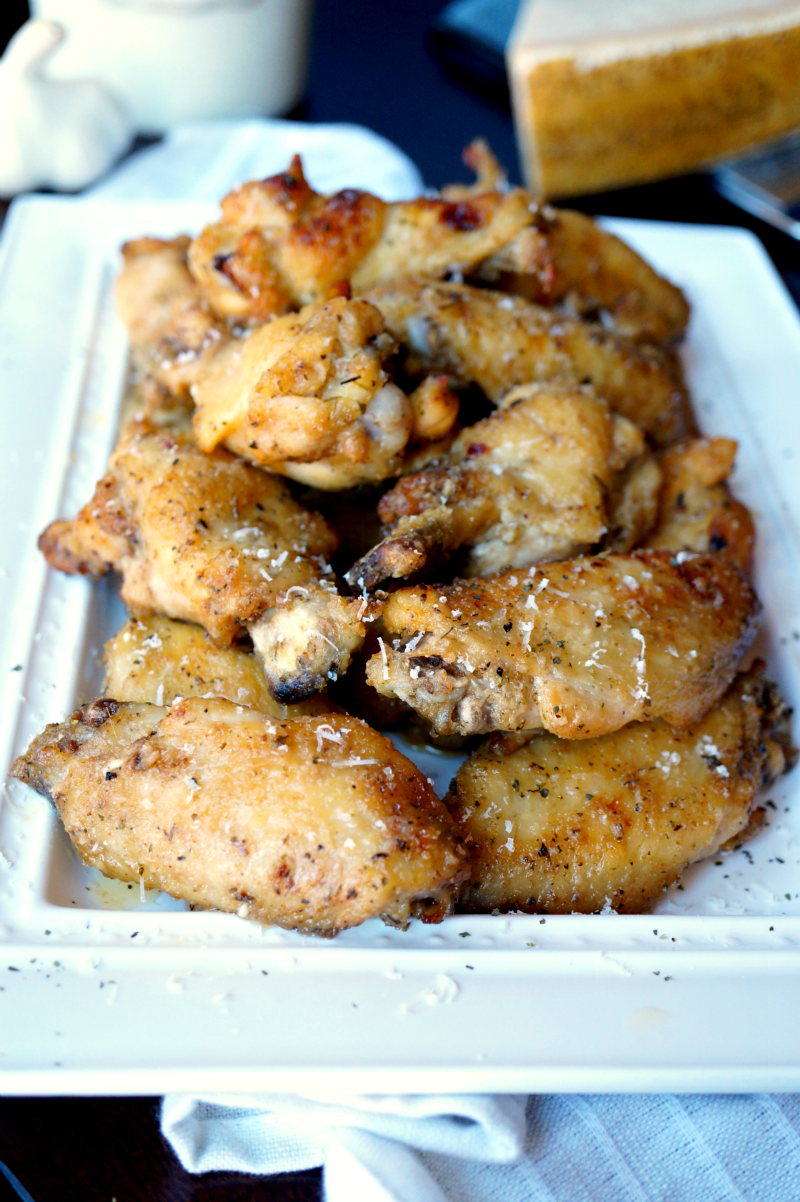 baked garlic parmesan wings | The Baking Fairy