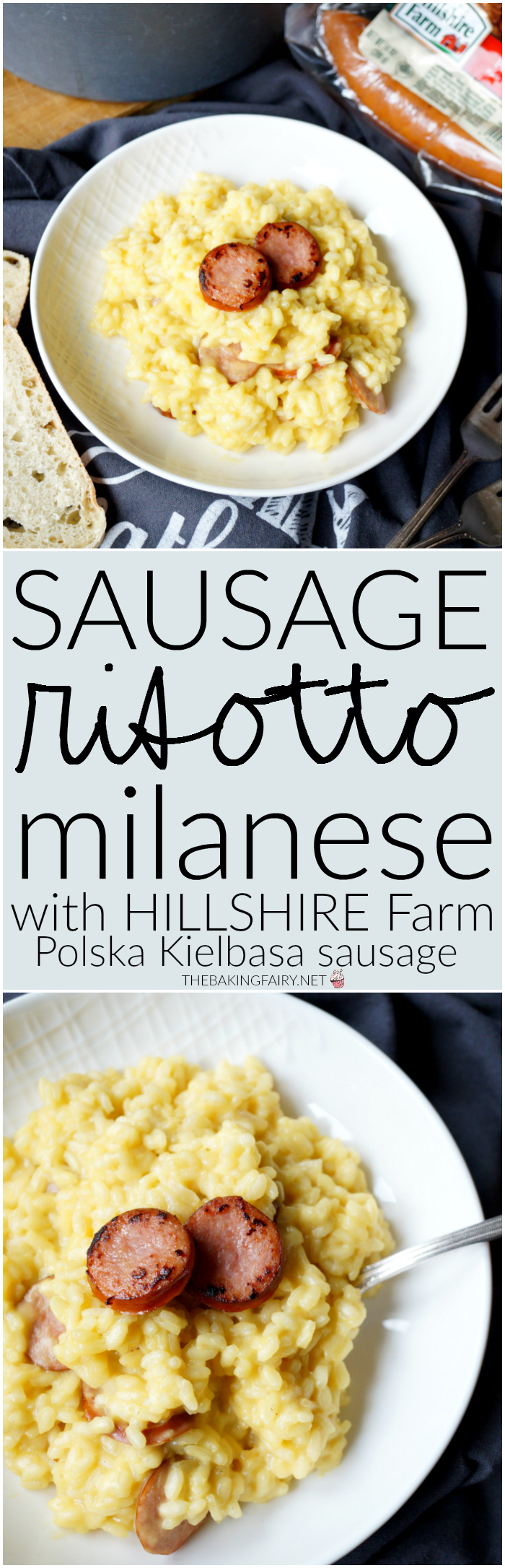 sausage risotto milanese with Hillshire Farm | The Baking Fairy