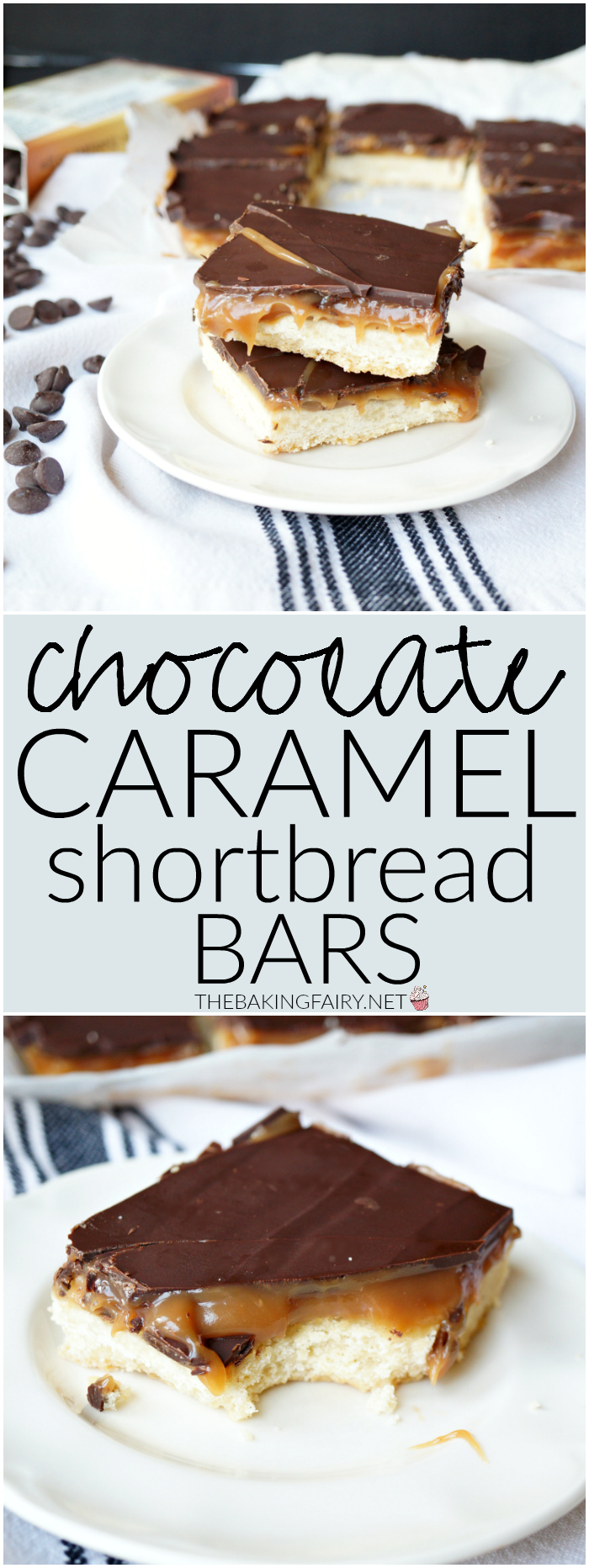 chocolate caramel shortbread bars | The Baking Fairy