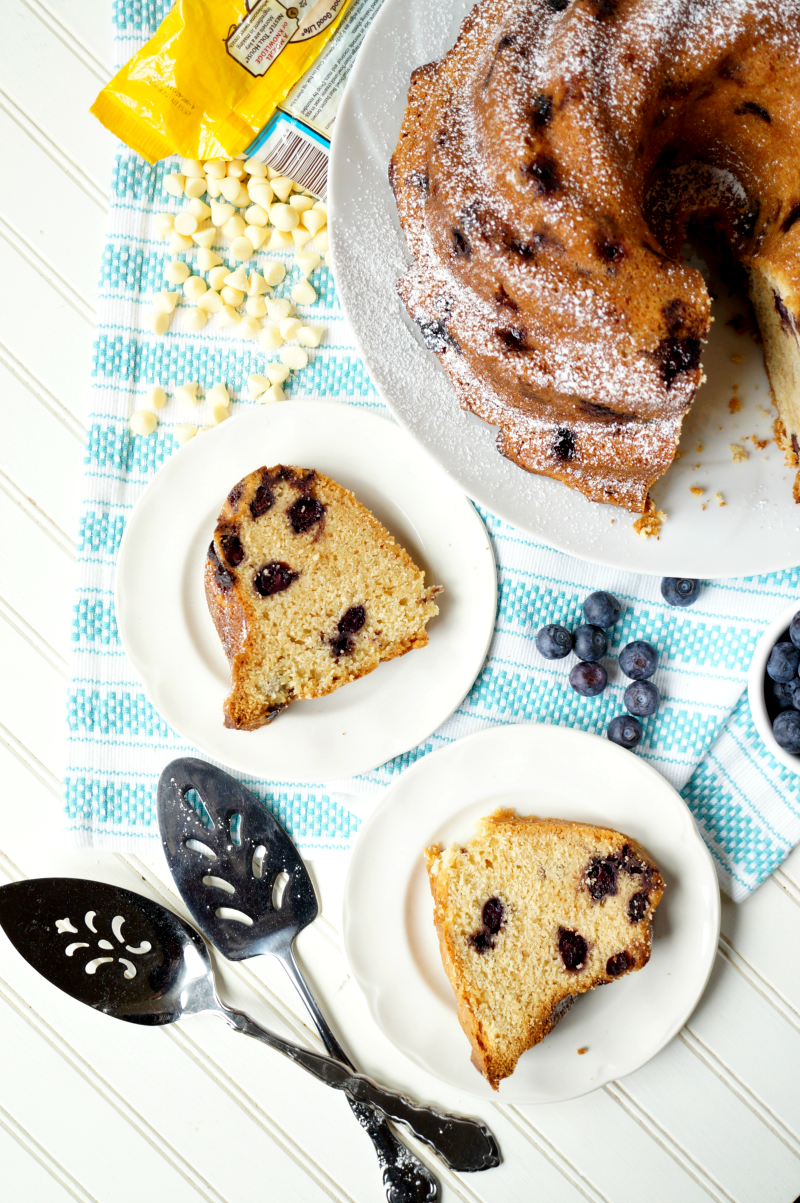 blueberry white chocolate bundt cake | The Baking Fairy