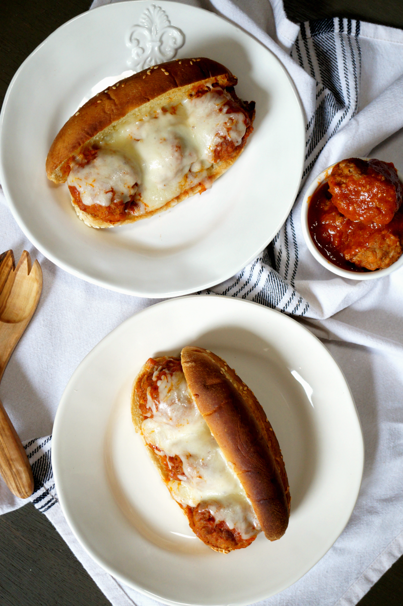 cheesy meatball subs | The Baking Fairy