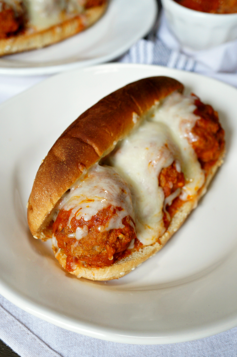 cheesy meatball subs | The Baking Fairy