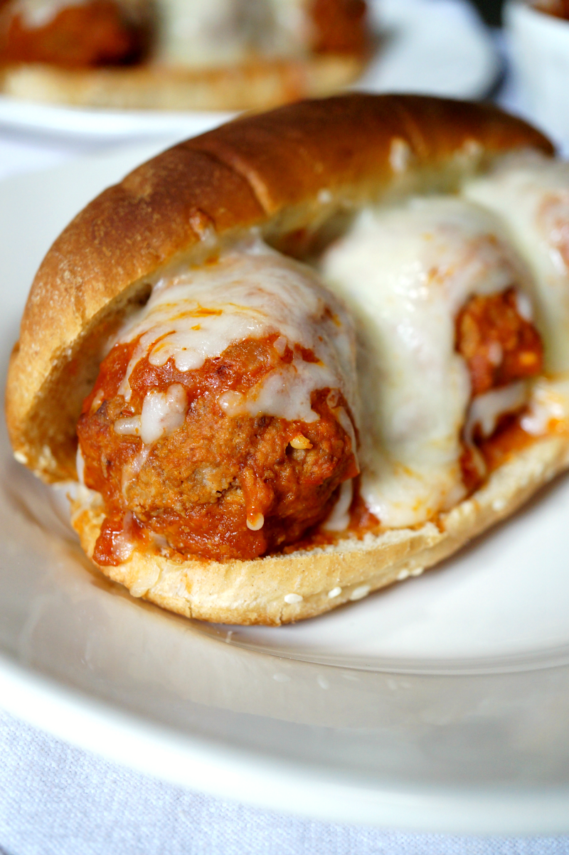 cheesy meatball subs | The Baking Fairy