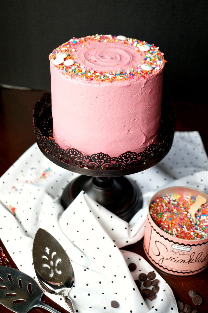 Pink Rose Chocolate Cake