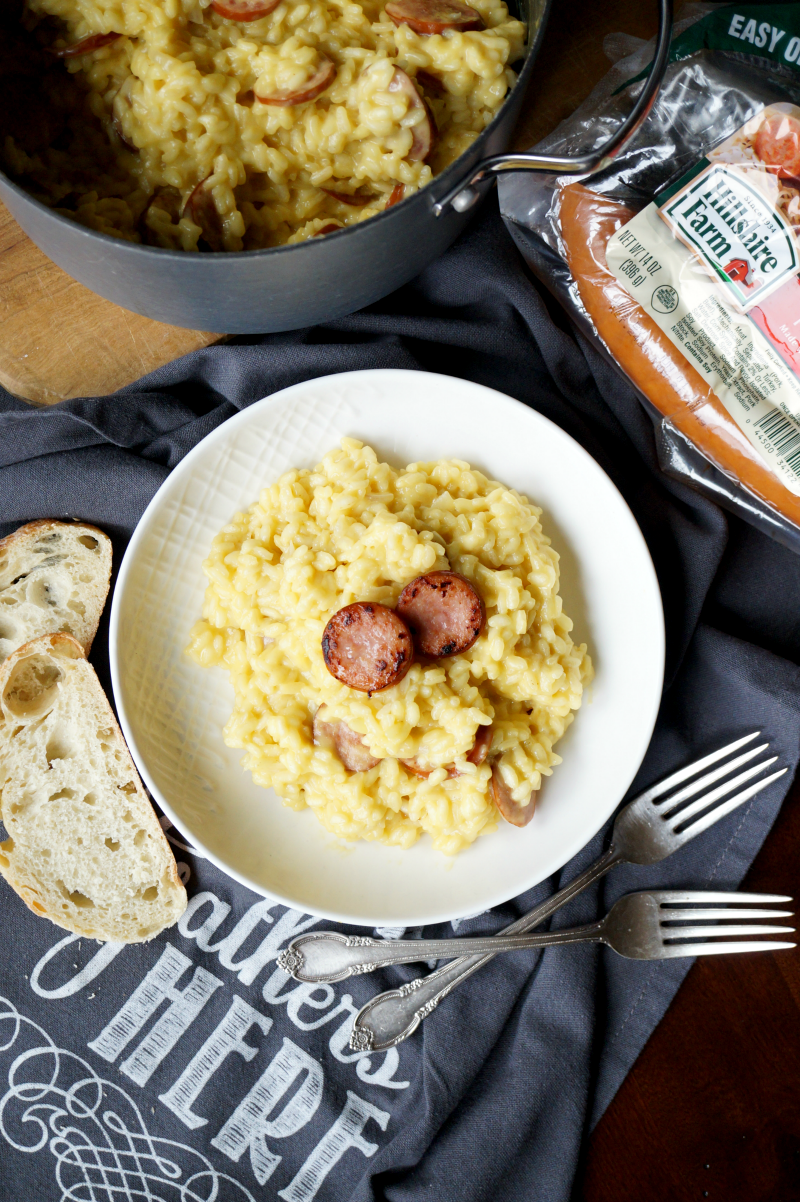 sausage risotto milanese with Hillshire Farm | The Baking Fairy #ad