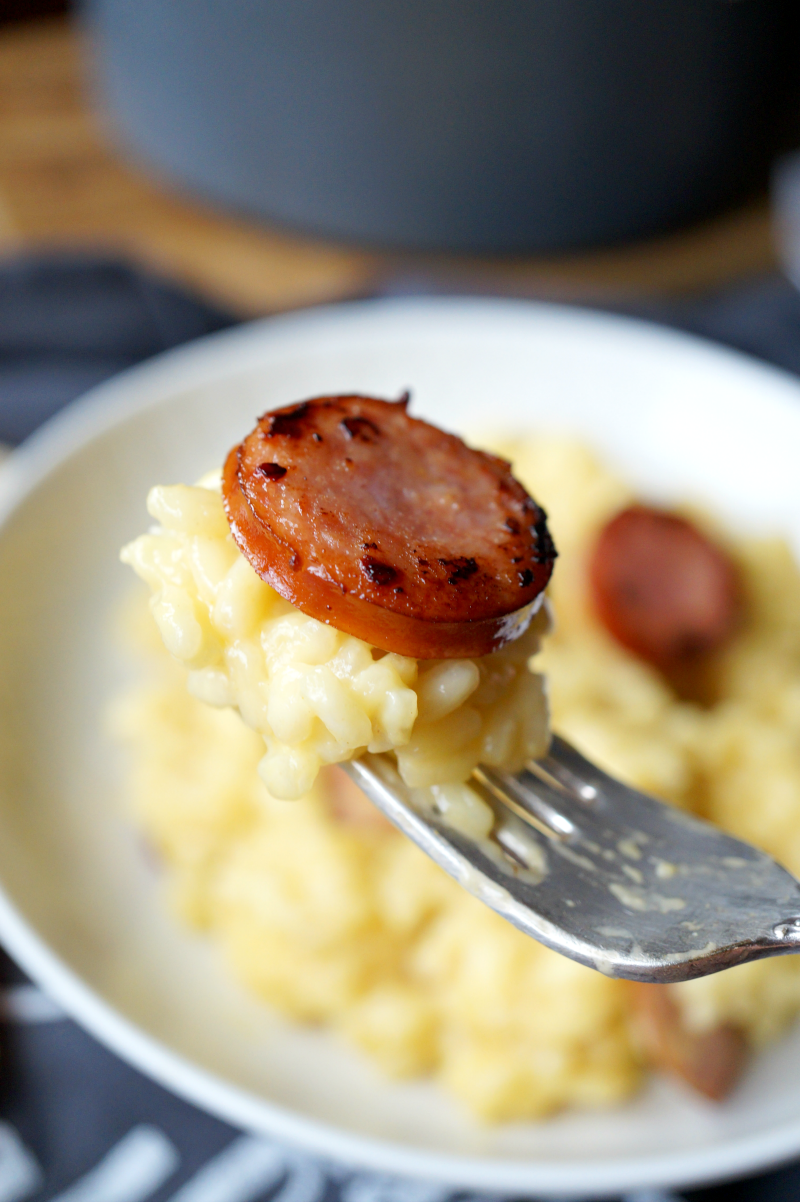 sausage risotto milanese with Hillshire Farm | The Baking Fairy #ad