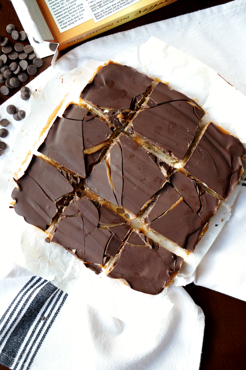 chocolate caramel shortbread bars | The Baking Fairy