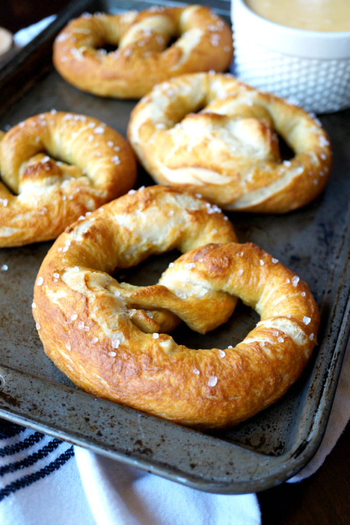 soft pretzels with beer cheese The Baking Fairy