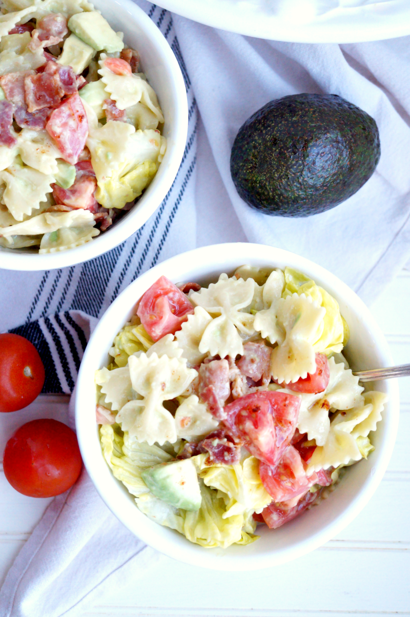 BLT pasta salad with avocado dressing | The Baking Fairy