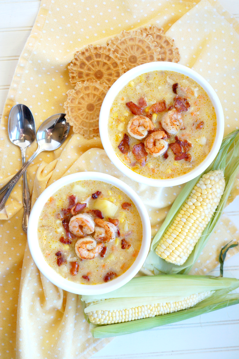 corn chowder with shrimp | The Baking Fairy