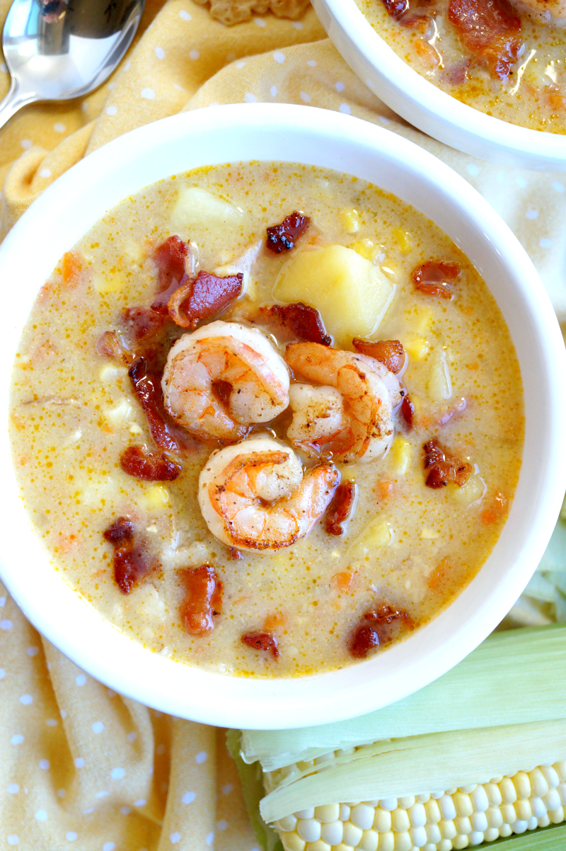 corn chowder with shrimp | The Baking Fairy